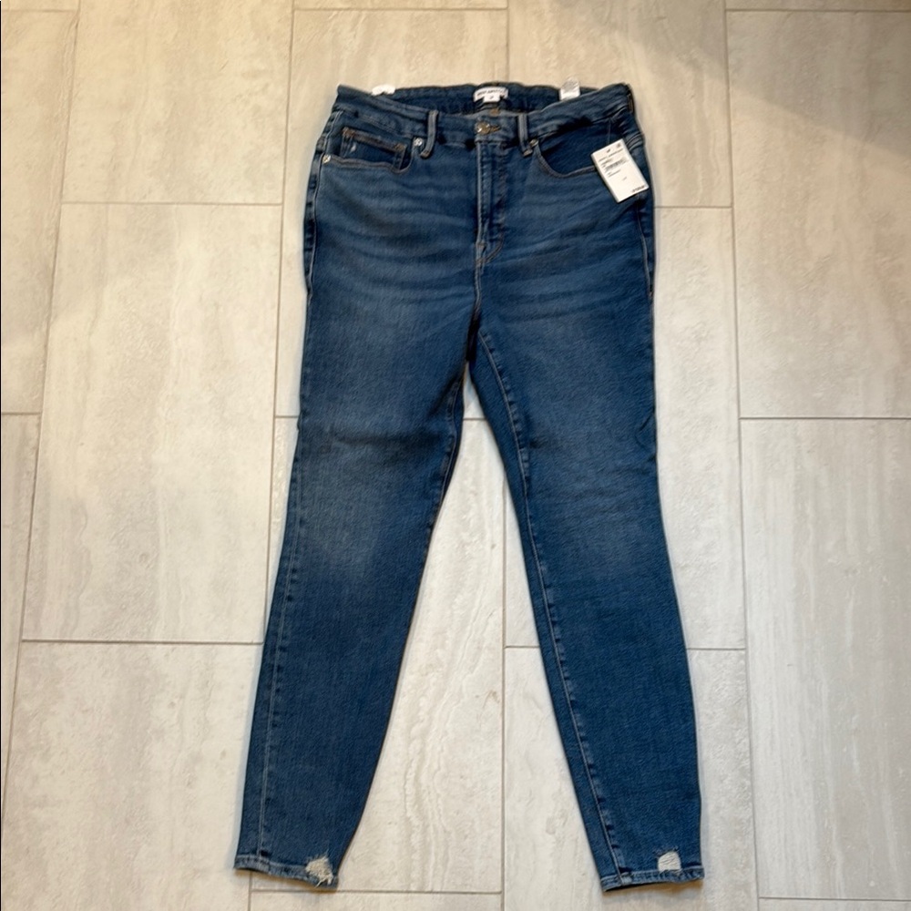 Good American Good Legs Skinny Jeans Classic Blue Denim Jeans